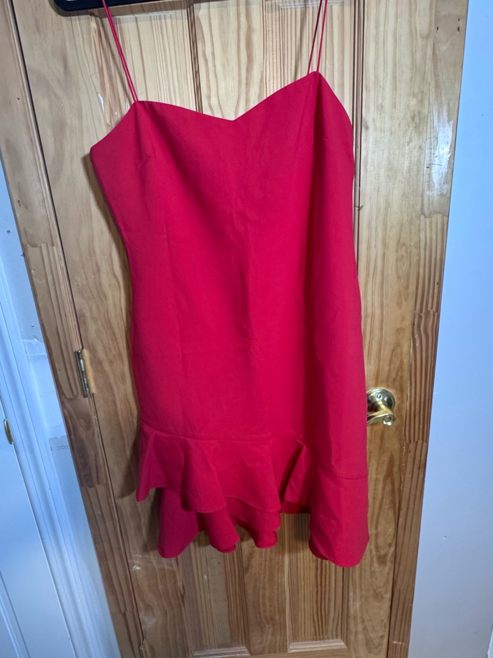 Revolve Likely Red Spaghetti-Strap Ruffle-Hem Mini Dress - Picture 3 of 6